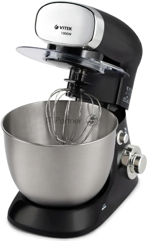 1437-VT(BK) Кухонная машина VITEK Максимальная мощность 1000 Вт. Cтальная чаша вместимостью 4 л.