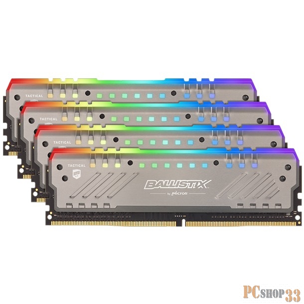 Память оперативная Crucial 32GB Kit (8GBx4) DDR4 3200 MT/s (PC4-25600) CL16 SR x8 Unbuffered DIMM 288pin Ballistix Tactical Tracer RGB