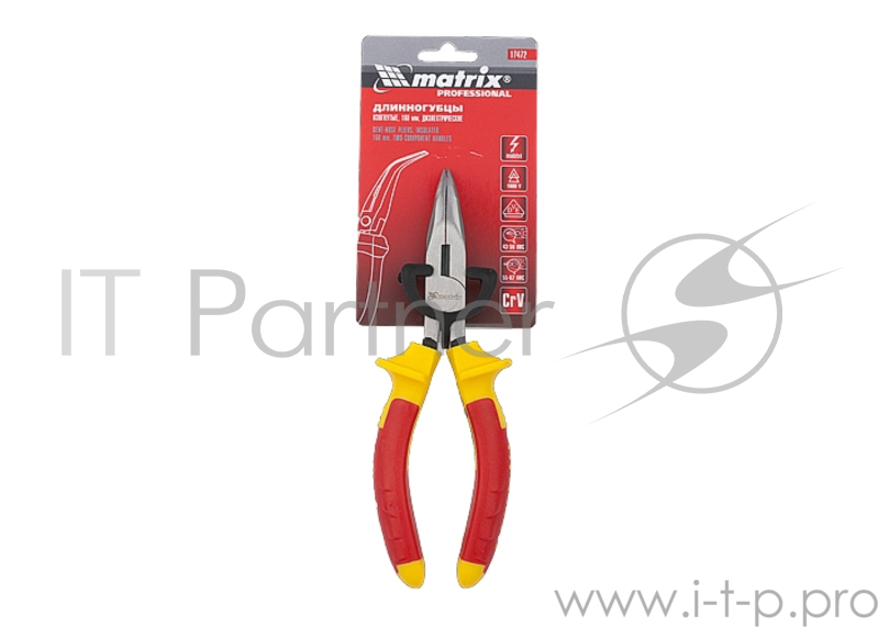 Утконосы MATRIX 17472 длинногубцы изогнутые insulated 160мм двухкомпонентные рукоятки