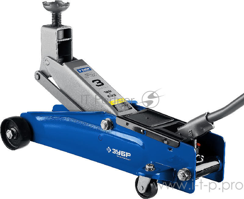 Домкрат ЗУБР 43055-3 гидравлический подкатной t77 3т 192-533мм профессионал