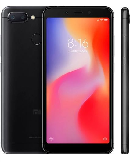 Смартфон Xiaomi Redmi 6 64Gb 3Gb черный моноблок 3G 4G 2Sim 5.45 720x1440 Android 8.1 12Mpix 802.11