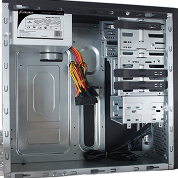 Корпус POWERMAN ES862BK (Mini Tower, mATX, 400W PM-400ATX, USBx2 + Audio, черный) (6106476)