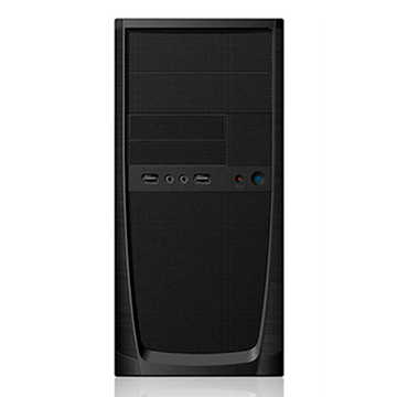 Корпус POWERMAN ES862BK (Mini Tower, mATX, 400W PM-400ATX, USBx2 + Audio, черный) (6106476)