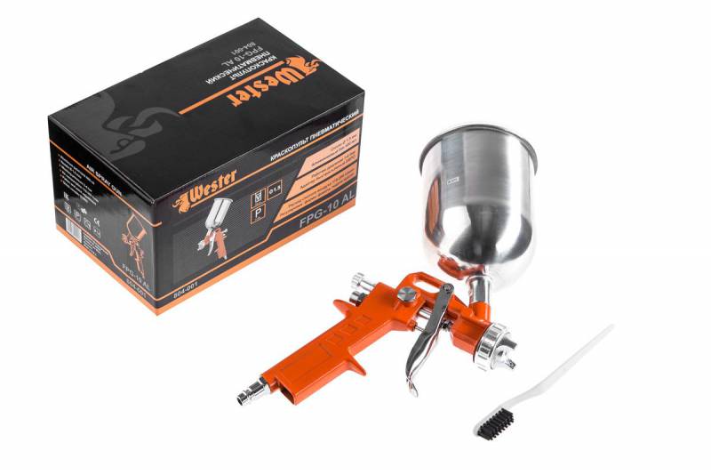 Краскораспылитель Wester FPG-10AL 200л/мин соп.:1.5мм бак:0.6л оранжевый