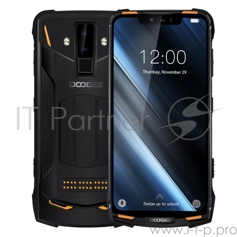 Смартфон Doogee Doogee S90_Super Fire Orange, 6,18 1080x2160, 2.0GHz, 8 Core, 6GB RAM, 128GB, up to 256GB flash, 16Mpix+8Mpix/8Mpix, 2 Sim, 2G, 3G, LTE, BT, Wi-Fi, NFC, GPS, Type-C, 5050mAh, Android 8.1, 168,5 ммx80,8 ммx14,1 мм, Powerbank, рация, ка