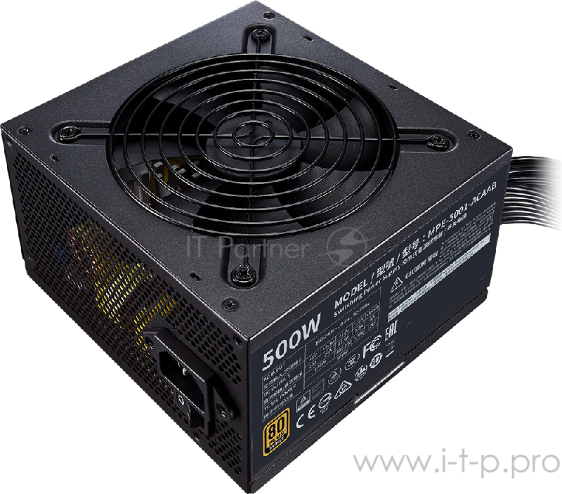 Блок питания 500 Ватт Power Supply Cooler Master MWE Bronze, 500W, ATX, 120mm, 6xSATA, 2xPCI-E(6+2), APFC, 80+ Bronze