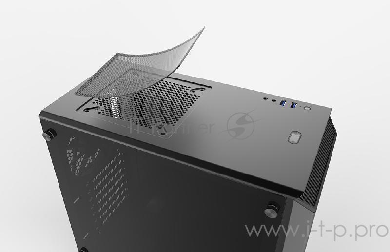 Корпус PHANTEKS Eclipse P300 Tempered Glass, Black, RGB LED иллюминация, цельнометалический, Mid-Tower