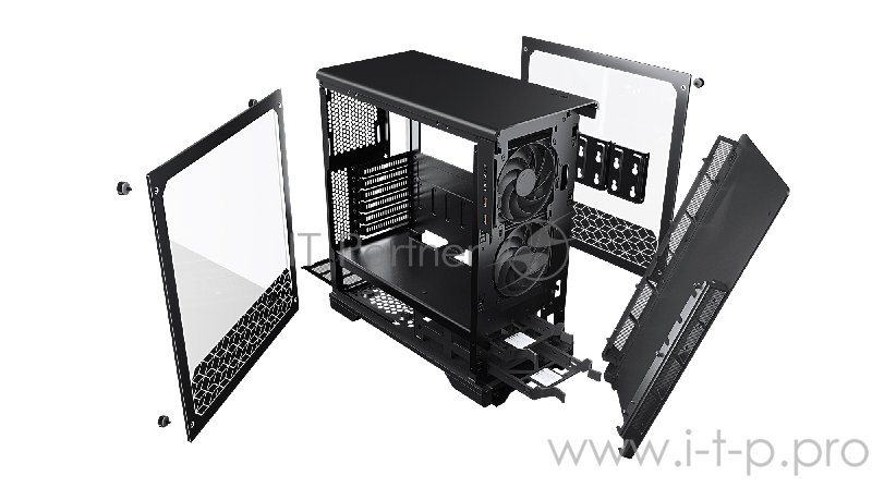 Корпус MetallicGear NEO Black V2, RGB LED иллюминация, алюминиевые лицевая и верхняя панели, боковые панели Tempered Glass, Mid-Tower