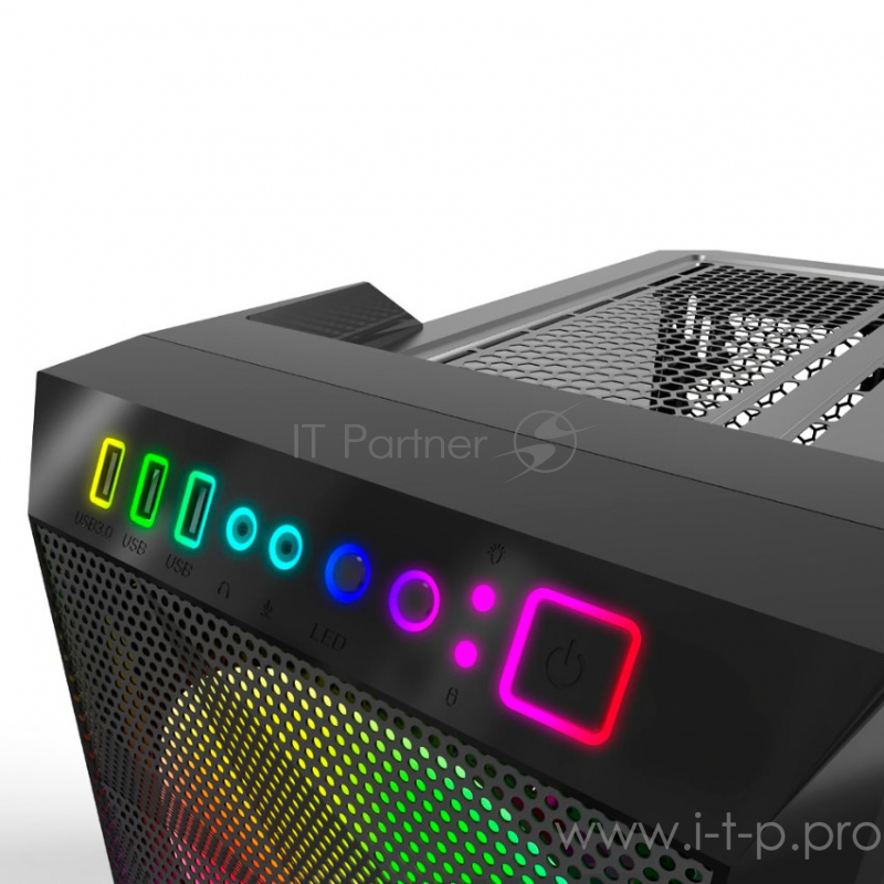 Gamdias Apollo M1 Игровой корпус чёрный (ATX, закаленное стекло, RGB fan 2x200 мм, 1xUSB 3.0, 2xUSB 2.0, HD Audio)