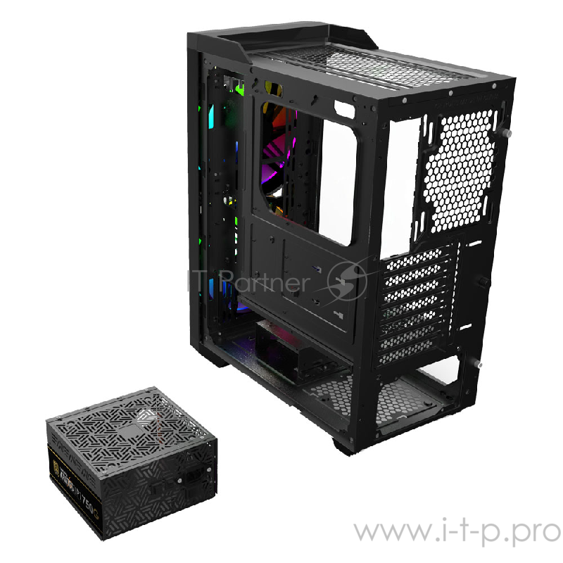 Gamdias Apollo M2 Игровой корпус чёрный (ATX, закаленное стекло, RGB fan 2x200 мм, 1xUSB 3.0, 2xUSB 2.0, HD Audio)
