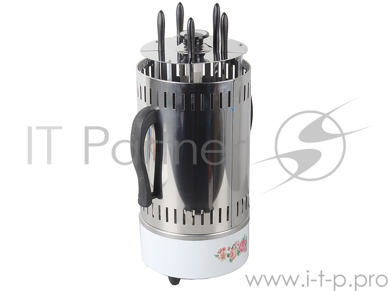 Шашлычница электрическая Великие реки Охота-5 (с рисунком, 1000 Вт, доп. стекл. трубка, кварцевый нагреватель)