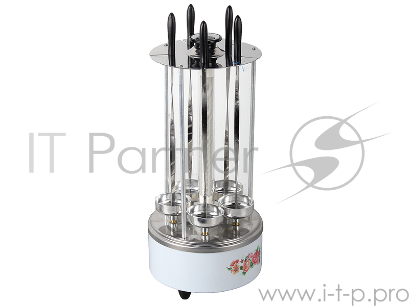 Шашлычница электрическая Великие реки Охота-5 (с рисунком, 1000 Вт, доп. стекл. трубка, кварцевый нагреватель)