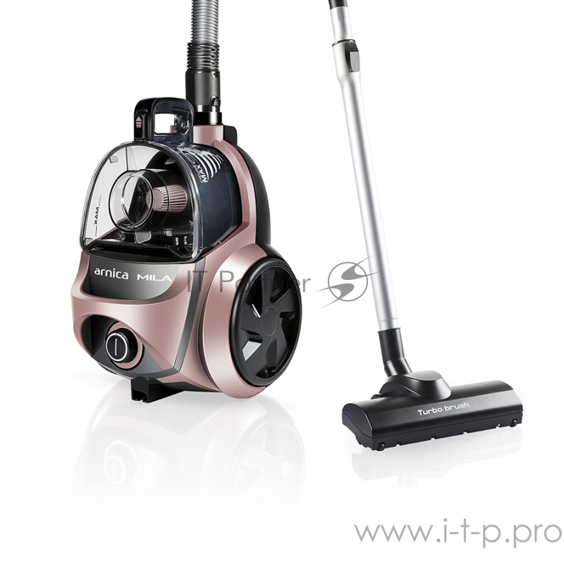 Пылесос ARNICA Mila, розовый, мощность двигателя: 750 Вт, емкость контейнера: 2,5 л, Длина сетевого кабеля: 6 м