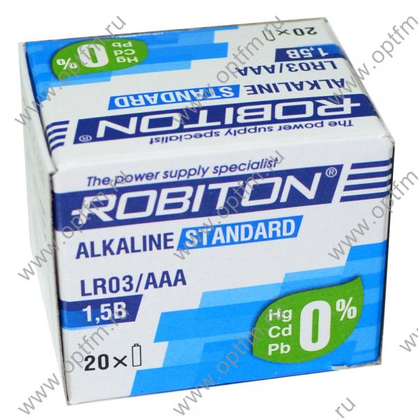 Батарейка алкалиновая Robiton Standard LR03 (коробка/20шт)