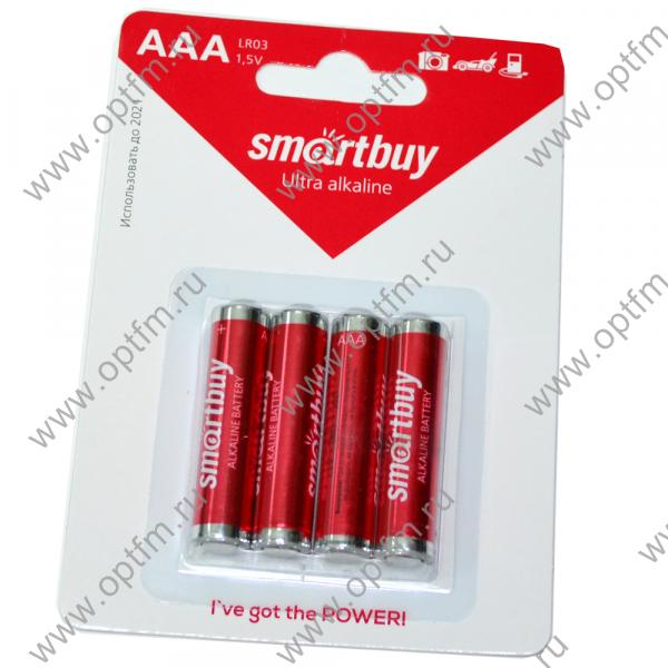 Батарейка алкалиновая SmartBuy AAA LR03 (блистер/4шт)