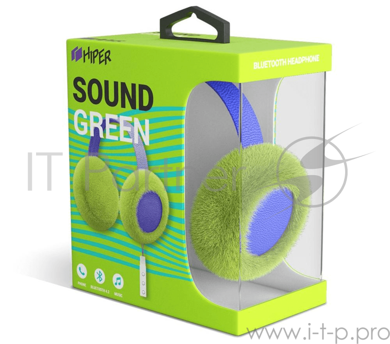 Наушники HIPER Детские беспроводные наушники Bluetooth headset HIPER Sound Green