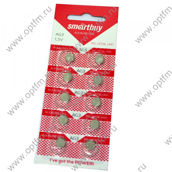 Батарейка часовая SmartBuy AG3/LR736//LR41 (блистер/10шт)