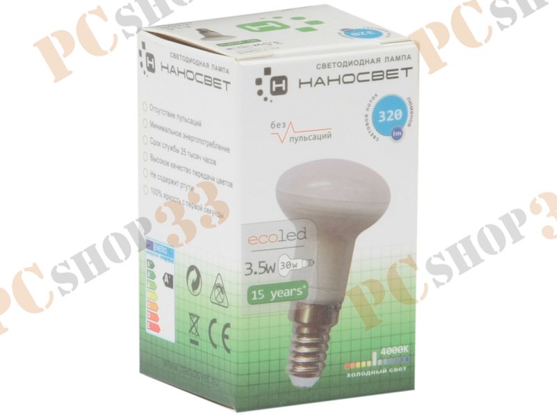 Лампа светодиодная Наносвет LE-R39-3.5/E14/840 ART.L261, E14, 3.5Вт, холодный белый