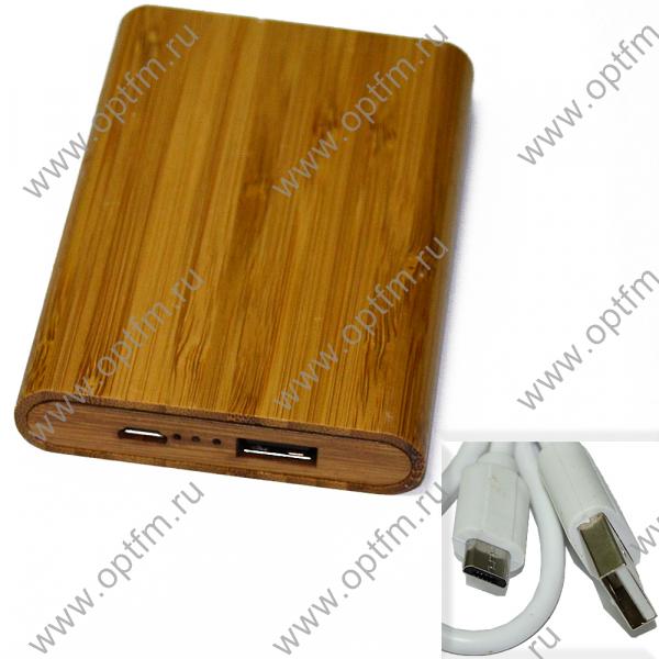 Аккумулятор внешний 6000mA (USB выход 1,2A) Дерево Вид 04