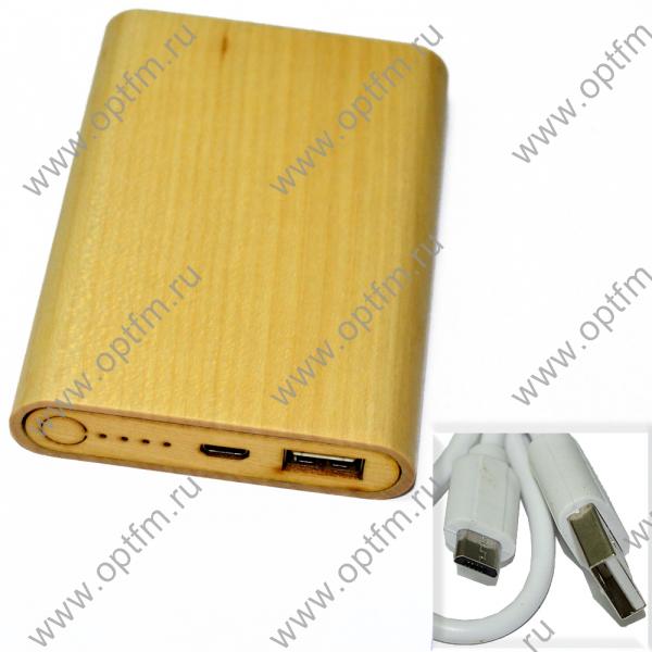 Аккумулятор внешний 6000mA (USB выход 1,2A) Дерево Вид 02