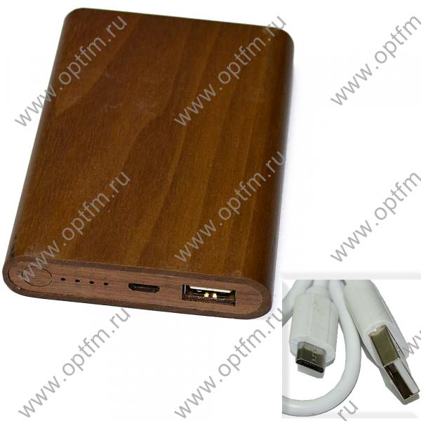 Аккумулятор внешний 6000mA (USB выход 1,2A) Дерево Вид 01