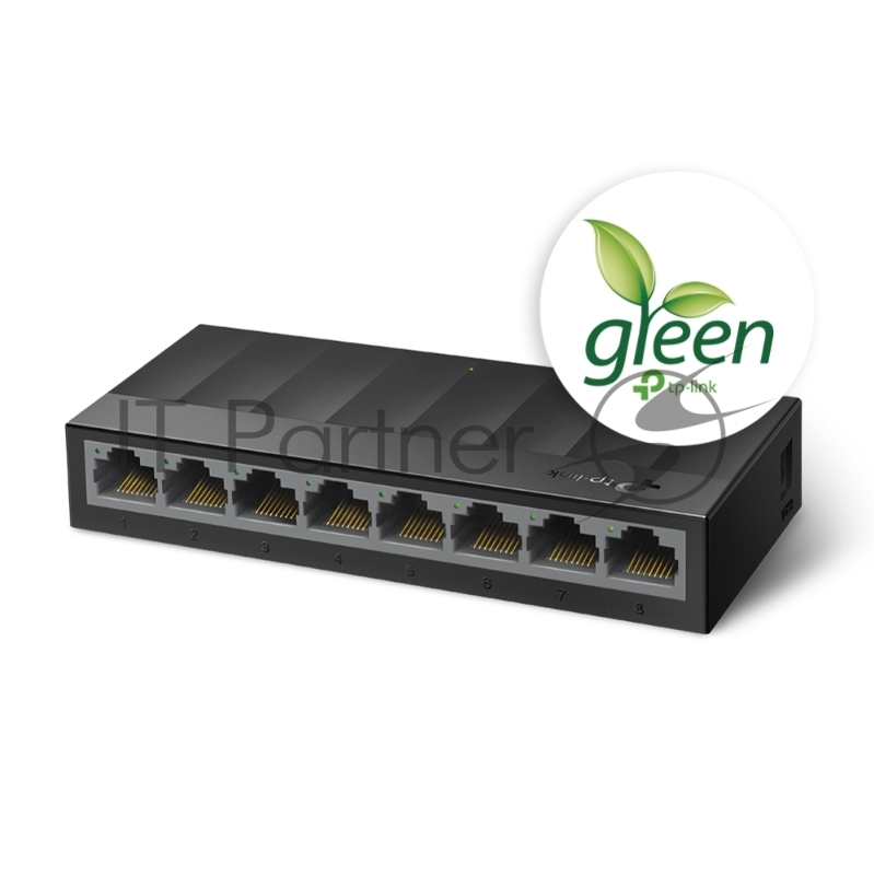 Коммутатор 8 ports Giga Unmanaged switch, 8 10/100/1000Mbps RJ-45 ports, plastic shell, desktop and wall mountable