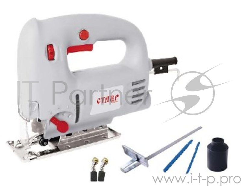 Лобзик СТАВР ЛЭ-80/750(220-240В,50Гц, 750Вт, частота ходов 500-3000ход/мин, ход пильного полотна 22мм, макс.глубина пропила: дерево 80мм, мягкие металлы 14мм, сталь 6мм, макс.угол пропила 45, длина шнура питания 3м, вес 2,5кг.)