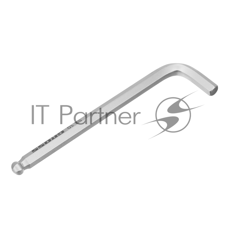 GROSS Набор ключей имбусовых HEX, 1,5–10 мм, S2, 9 шт., удлиненные с шаром, сатинированные// Gross 16403