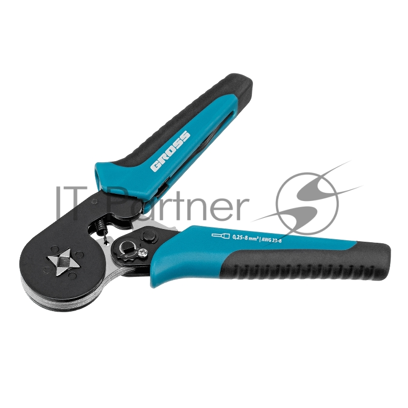 GROSS Клещи для обжима наконечников электропроводов с сечением 0,25-8 мм2 17724