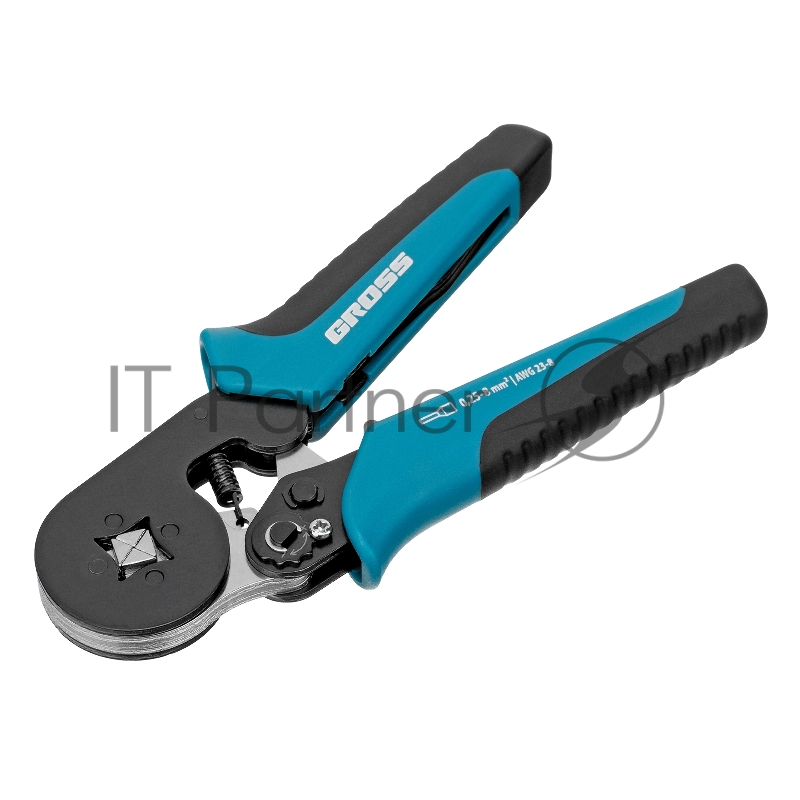 GROSS Клещи для обжима наконечников электропроводов с сечением 0,25-8 мм2 17724