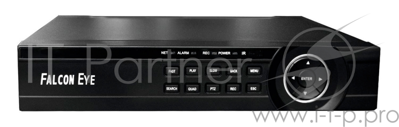 Falcon Eye FE-MHD2104 4 канальный 5 в 1 регистратор: запись 4кан 5Мп Lite*12k/с 1080P*15k/с 720P*25k/с Н.264/H.265/H265+ HDMI, VGA, SATA*1 (до 10Tb HDD), 2 USB Аудио 1/1 Смарт функции записи и в
