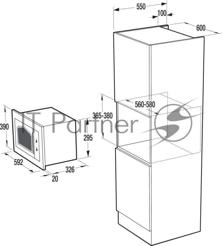 Микроволновая печь Gorenje BM235CLB 23л. 800Вт черный (встраиваемая)