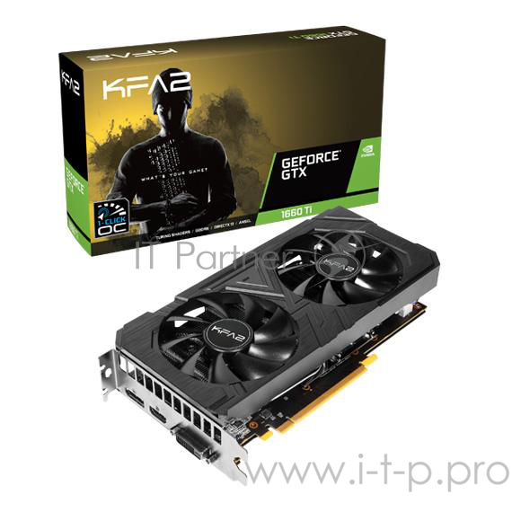 Видеокарта PCIE16 GTX1660TI 6GB GDDR6 GTX 1660 TI EX BLACK 6G KFA2