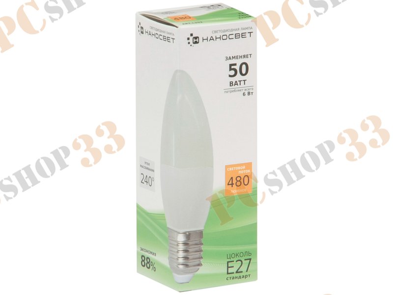 Лампа светодиодная Наносвет LE-CD-6/E27/827 ART.L252, E27, 6Вт, теплый белый