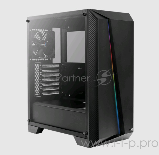 Корпус Aerocool Cylon Pro Tempered Glass без БП, боковое окно, Card Reader, RGB, ATX, черный