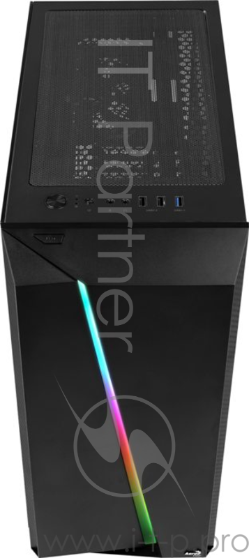Корпус Aerocool Cylon Pro Tempered Glass без БП, боковое окно, Card Reader, RGB, ATX, черный