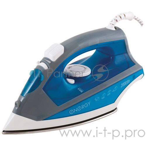 Утюг ENERGY EN-328 голубой, 2000Вт, пар, спрей, пар.удар, самооч., стальная подошва (в уп. 10 шт)