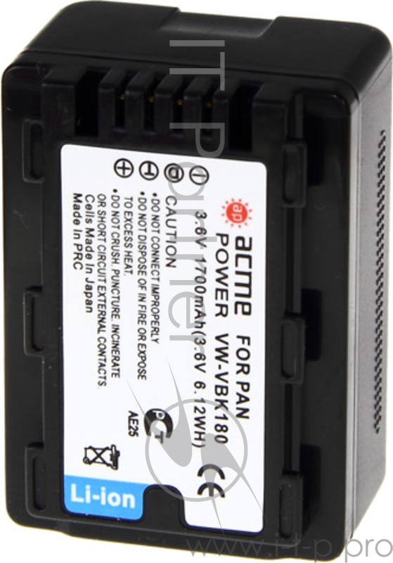 Аккумулятор ACME POWER AP-VBK-180 для PANASONIC (3.6V, 1700 mAh, Li-ion)