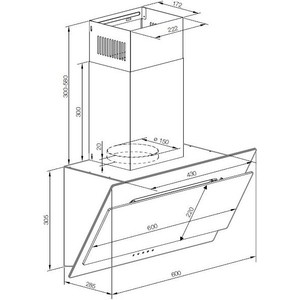 Вытяжка GRAUDE DH 60.0 WE белое стекло нержавеющая сталь