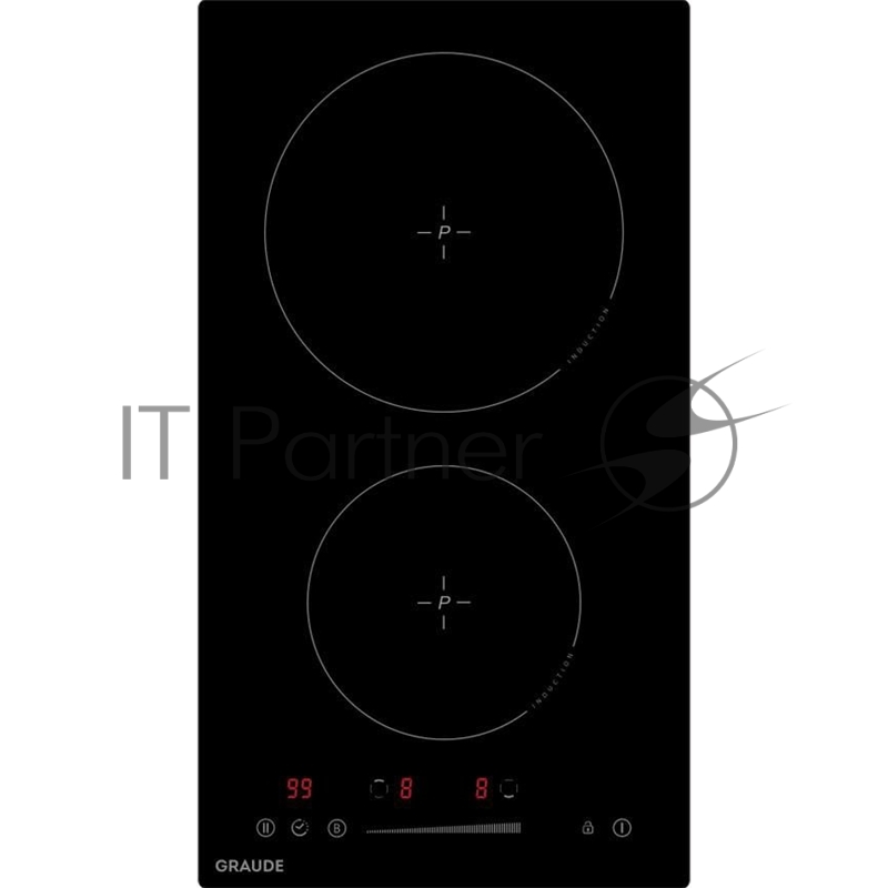 Встраиваемая индукционная панель Graude IK 30.1 S / домино, 5.6 х 28.8 х 52 см, 9 ступеней нагрева, режим усиленного нагрева Booster, функция распознавания диаметра посуды, Функция таймера, Индикация нагрева, Индикация красного цвета, Автоматическое