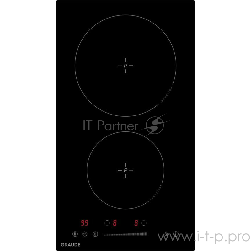 Встраиваемая индукционная панель Graude IK 30.1 S / домино, 5.6 х 28.8 х 52 см, 9 ступеней нагрева, режим усиленного нагрева Booster, функция распознавания диаметра посуды, Функция таймера, Индикация нагрева, Индикация красного цвета, Автоматическое