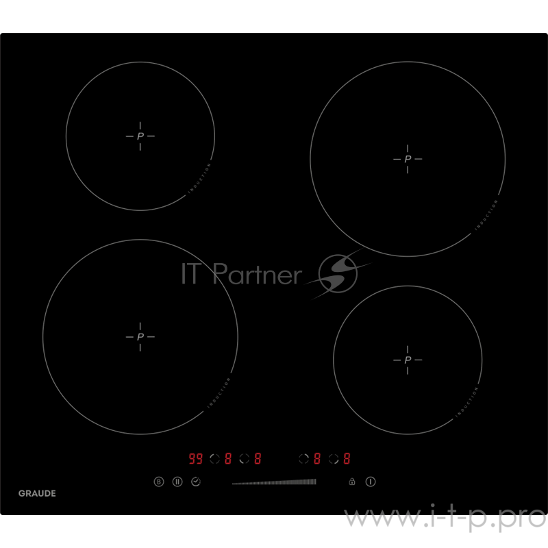 Встраиваемые электрические панели Graude Встраиваемые электрические панели Graude/ 60см, Электрическая, индукционная, 5.6 х 59 х 52 см, 9 ступеней нагрева, режим усиленного нагрева Booster, функция распознавания диаметра посуды, Функция таймера, Инд