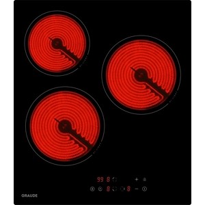 Встраиваемые электрические панели Graude Встраиваемые электрические панели Graude/ 45 см, Электрическая, стеклокерамика, 5.1 х 45 х 52 см, 9 ступеней нагрева, Функция таймера, Индикация нагрева, Индикация красного цвета, Автоматическое отключение,