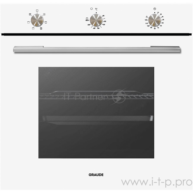 Встраиваемые электрические духовки 60 см Graude Встраиваемые электрические духовки 60 см Graude/ 594 х 594 х 569 мм,5 режимов нагрева,Решетка для жарки,Максимальная температура: 250°C,Полезный объем: 73 л,Система охлаждения рабочей камеры,Таймер авто