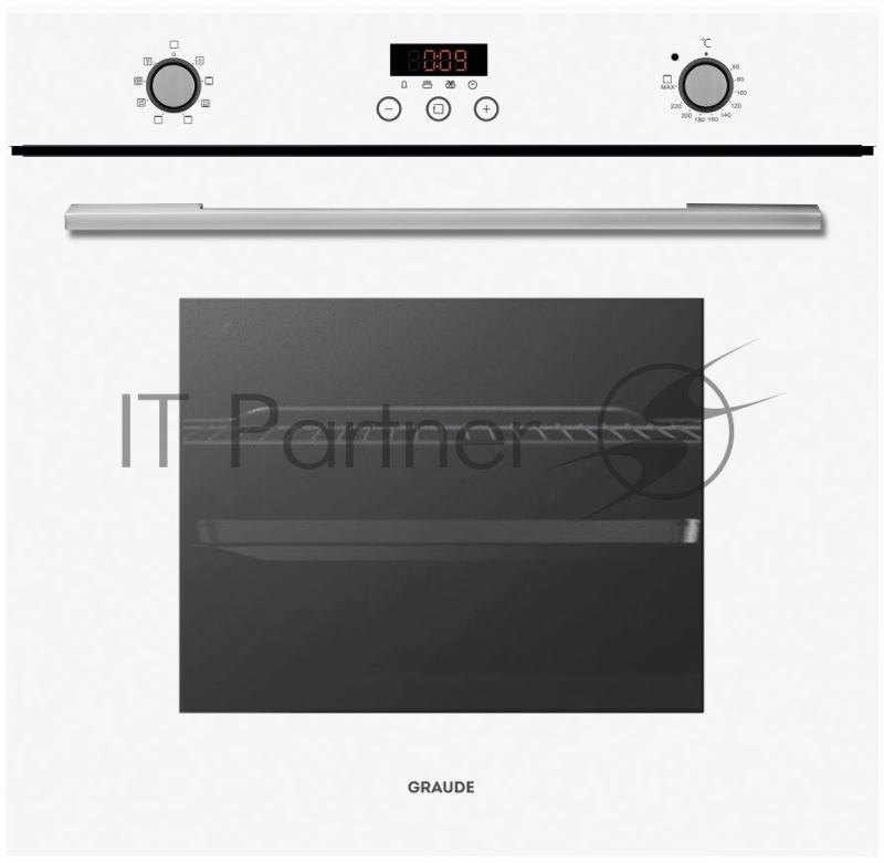 Встраиваемая электрическая духовка Graude BE 60.3 W / 7 режимов нагрева,Решетка для жарки,Глубокий противень/поддон для жира,Максимальная температура: 250°C,Полезный объем: 57 л,Телескопические направляющие,Лампа подсветки,Система охлаждения рабочей