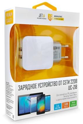 Сетевое зарядное устройство Jet.A UC-Z18 белый
