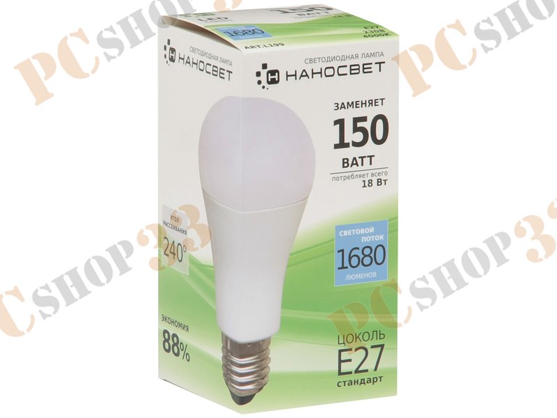 Лампа светодиодная Наносвет LC-GLS-18/E27/840 ART.L199, E27, 18Вт, холодный белый