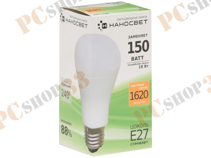 Лампа светодиодная Наносвет LC-GLS-18/E27/827 ART.L198, E27, 18Вт, теплый белый