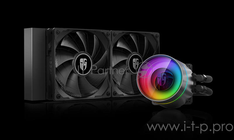 Комплект водяного охлаждения DEEPCOOL CASTLE 240EX LGA20XX/LGA1366/LGA115X/TR4/AM (6шт/кор,TDP 280W, ARGB Lighting pump, Anti-Leak edition, PWM, DUAL FAN) RET