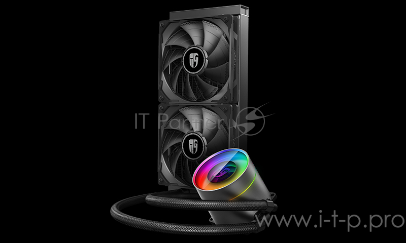 Комплект водяного охлаждения DEEPCOOL CASTLE 240EX LGA20XX/LGA1366/LGA115X/TR4/AM (6шт/кор,TDP 280W, ARGB Lighting pump, Anti-Leak edition, PWM, DUAL FAN) RET